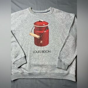 Benya Zubrik Louis Bidon Graphic Sweatshirt Medium Gray Rare